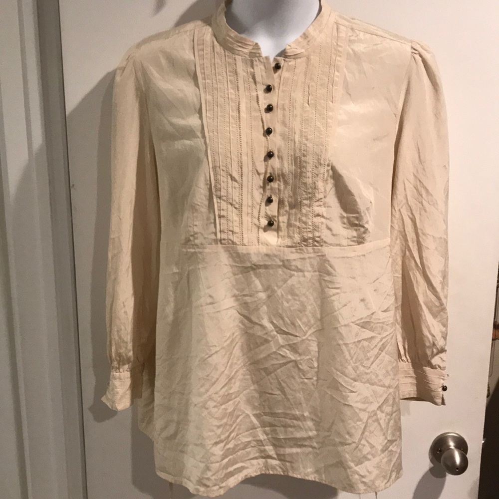 Silky tan beige blouse